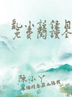 乱小说录目全文免费阅读全文