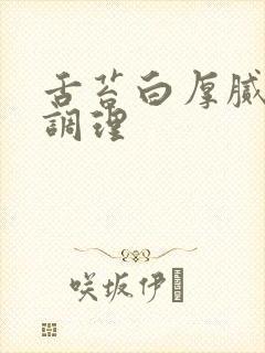 舌苔白厚腻怎么调理