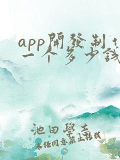 app开发制作一个多少钱