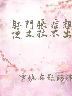 肛门胀痛想上大便又拉不出,无便秘