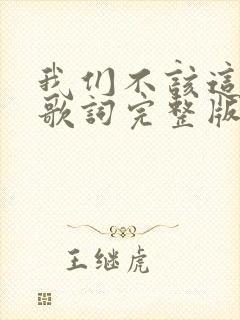 我们不该这样的歌词完整版