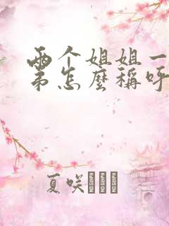 两个姐姐一个弟弟怎么称呼