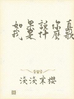 如果说你真的爱我是什么歌