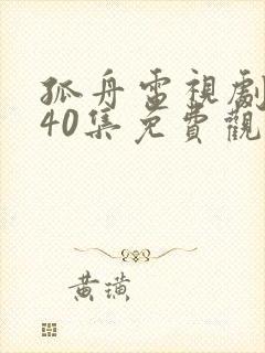 孤舟电视剧全集40集免费观看高清