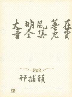 大明风华在线观看全集免费