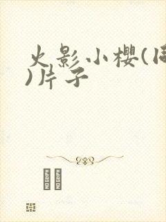 火影小樱(同人)片子