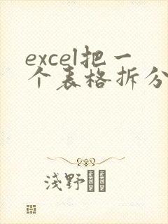 excel把一个表格拆分成两行