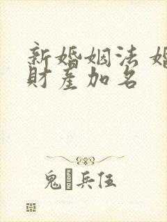 新婚姻法 婚前财产加名