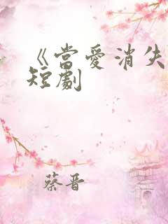 《当爱消失时》短剧