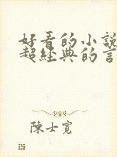 好看的小说推荐超经典的言情