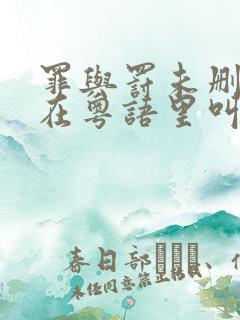 罪与罚未删减版在粤语里叫什么