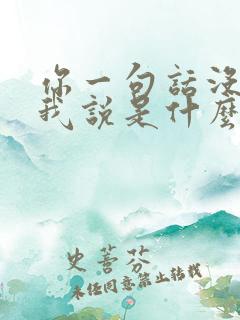 你一句话没有对我说是什么歌