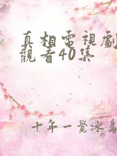 真相电视剧免费观看40集