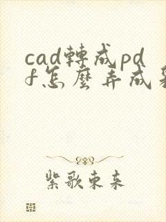 cad转成pdf怎么弄成彩色的
