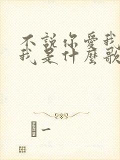 不说你爱我你想我是什么歌