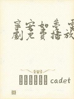 宁安如梦 电视剧免费播放观看