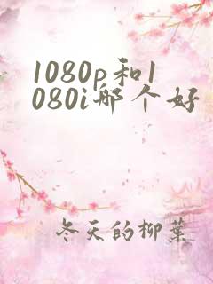 1080p和1080i哪个好