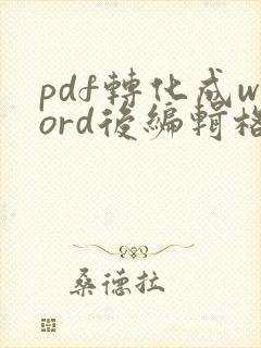 pdf转化成word后编辑格式不好调