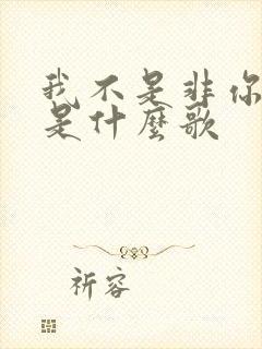 我不是非你不可是什么歌