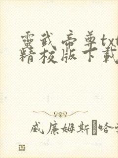 灵武帝尊txt精校版下载