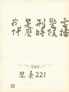 我是刑警电视剧什么时候播出