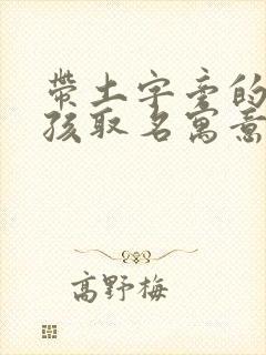 带土字旁的字男孩取名寓意好的字