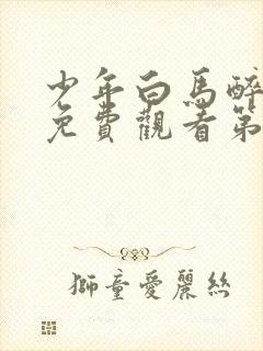 少年白马醉春风免费观看第七集