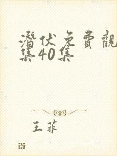 潜伏免费观看全集40集