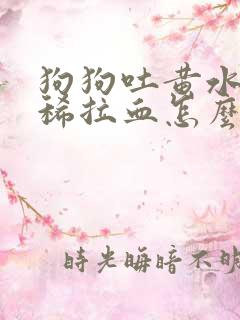 狗狗吐黄水又拉稀拉血怎么办