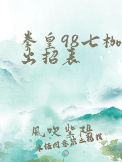 拳皇98七枷社出招表