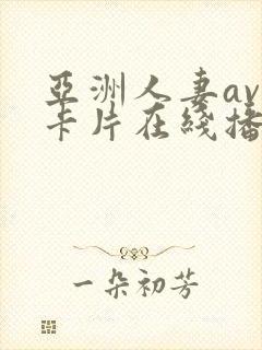 亚洲人妻av不卡片在线播放