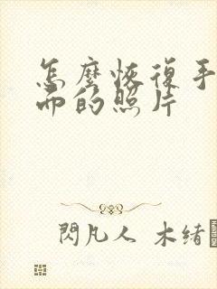 怎么恢复手机里面的照片