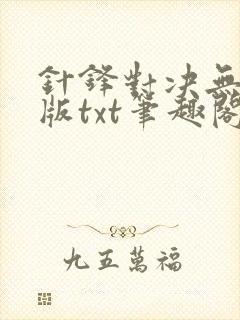 针锋对决无删减版txt笔趣阁