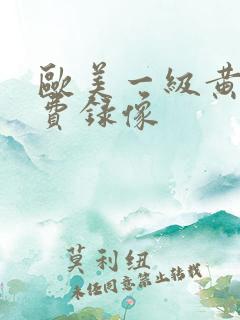 欧美一级黄色免费录像