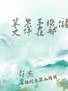 苹果手机储存的文件在哪