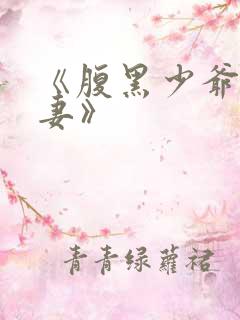 《腹黑少爷小甜妻》