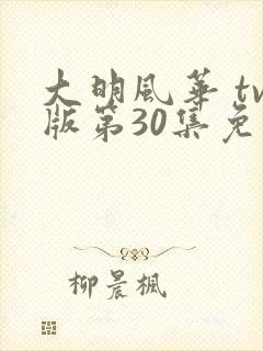 大明风华 tv版第30集免费观看