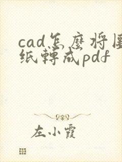 cad怎么将图纸转成pdf