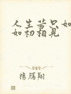 人生若只如初见如初相见