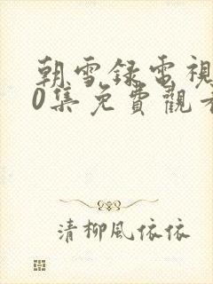 朝雪录电视剧40集免费观看