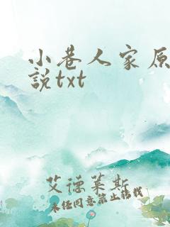 小巷人家原著小说txt