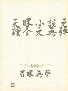 天眼小说免费阅读全文无弹窗