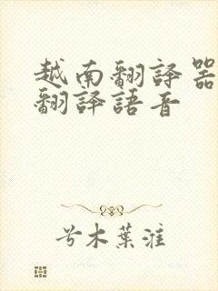 越南翻译器在线翻译语音