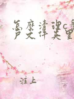 怎么清理c盘用户文件夹里的东西