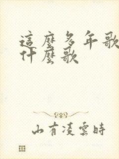 这么多年歌词是什么歌