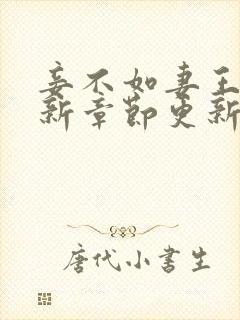 妾不如妻王野最新章节更新