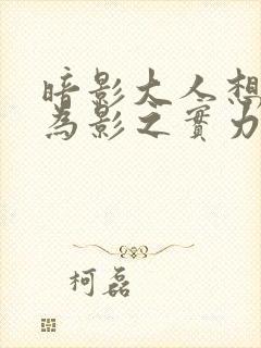 暗影大人想要成为影之实力者在线