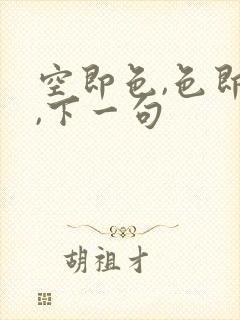 空即色,色即空,下一句