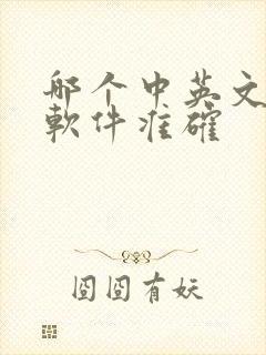 哪个中英文翻译软件准确