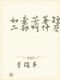 如意芳华短剧第二部叫什么